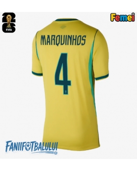 Brazilia Marquinhos #4 Echipament de Fotbal Replică Mondial 2026 Femei Acasa